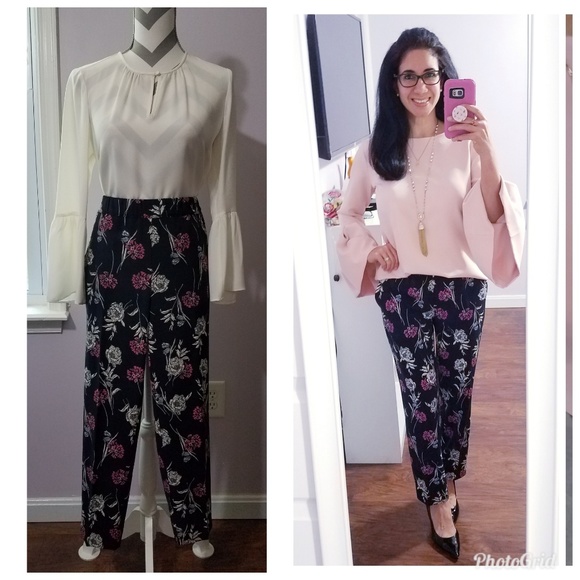 Ann Taylor Pants - Ann Taylor Navy Floral Pants